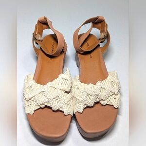 Lucky Brand Woven Macrame Platform Sandals 9.5